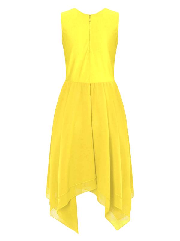 Kids Girls Sleeveless Metallic Asymmetrical Praise Dance Dress Tunic thumb