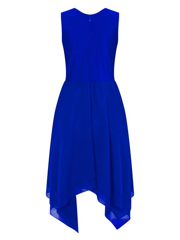 Kids Girls Sleeveless Metallic Asymmetrical Praise Dance Dress Tunic thumb