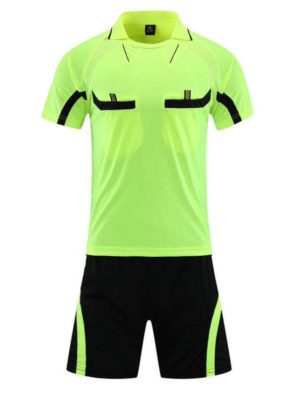 Men 2pcs Short Sleeve T-shirt and Shorts Soccer Referee Set thumb