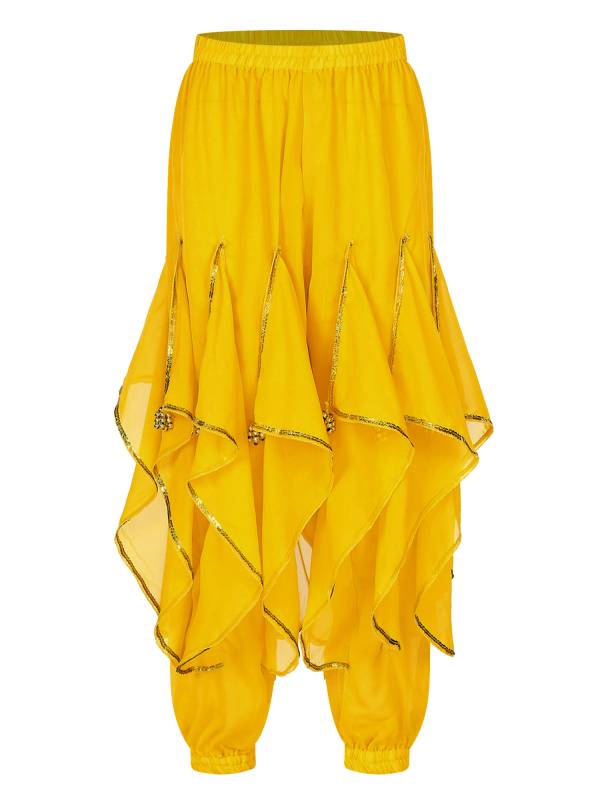 Women Sequin Ruffles Beaded Chiffon Belly Dance Pants thumb