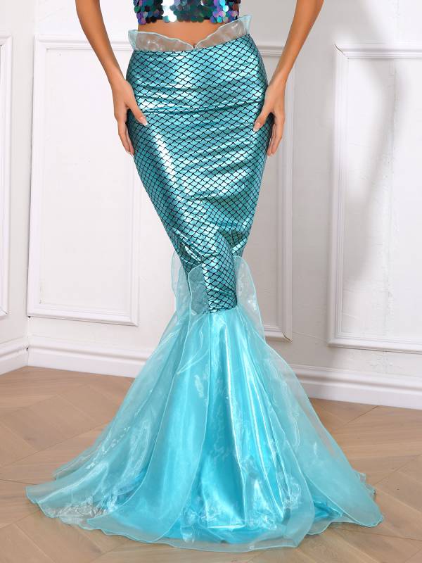 Women Cascading Tulle Mermaid Maxi Skirt thumb