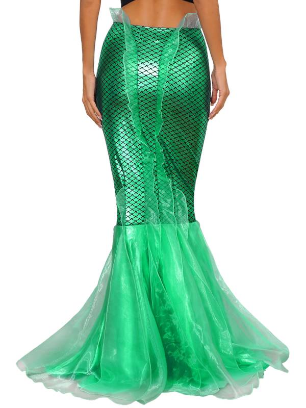 Women Cascading Tulle Mermaid Maxi Skirt thumb