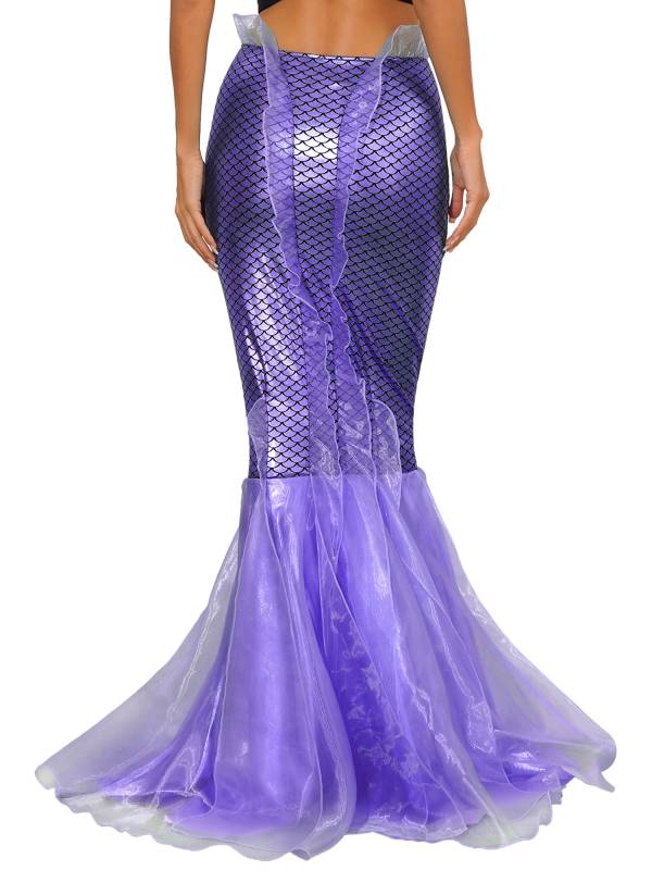 Women Cascading Tulle Mermaid Maxi Skirt thumb
