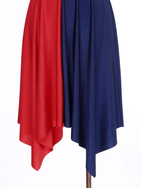 Women Sleeveless Metallic Color Block Liturgical Dance Dress thumb