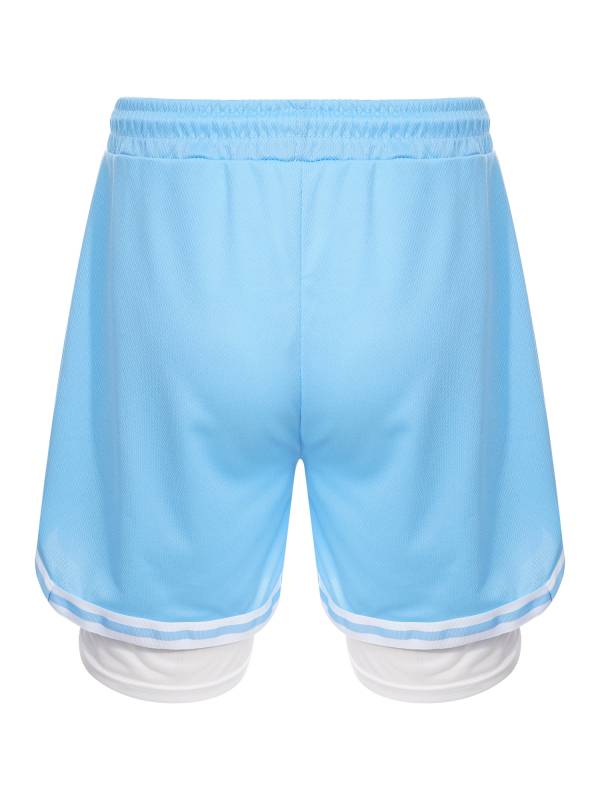 Kids Boys Built-in Leggings Sport Shorts Drawstring Training Shorts thumb