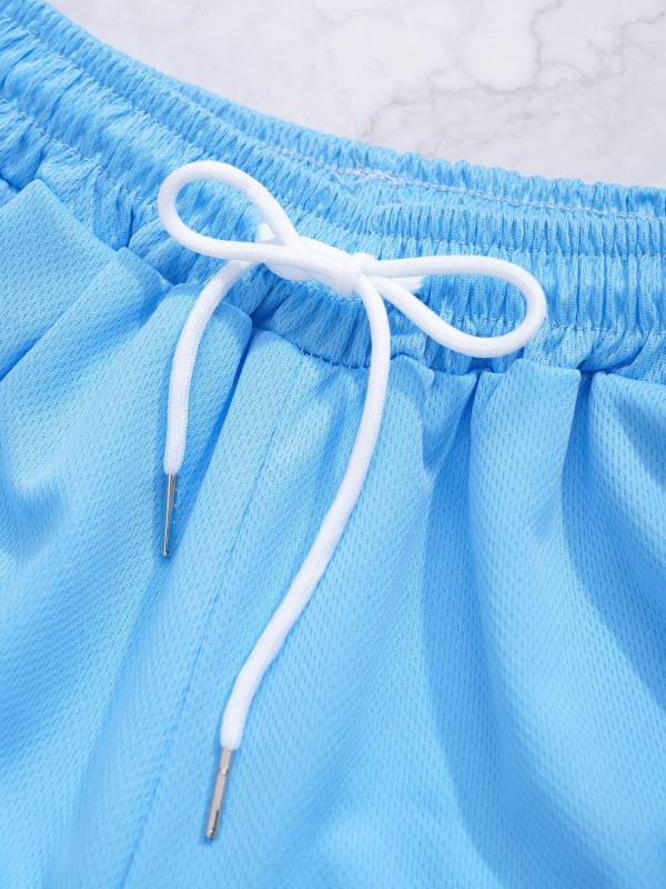 Kids Boys Built-in Leggings Sport Shorts Drawstring Training Shorts thumb