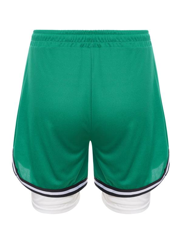 Kids Boys Built-in Leggings Sport Shorts Drawstring Training Shorts thumb