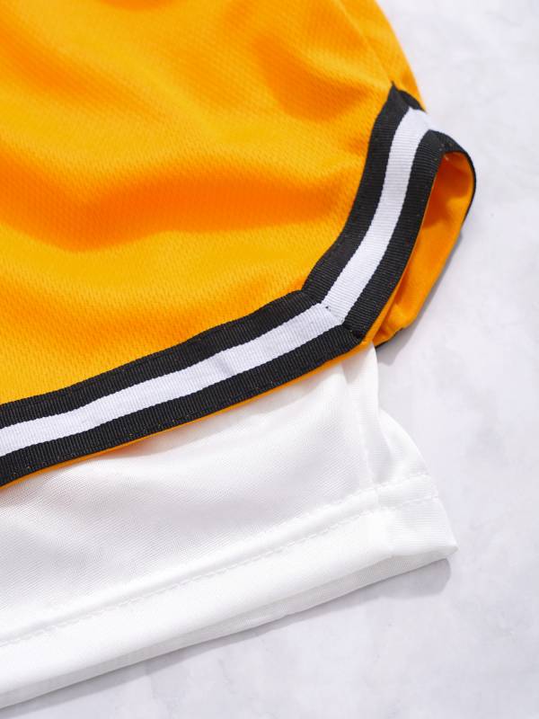 Kids Boys Built-in Leggings Sport Shorts Drawstring Training Shorts thumb