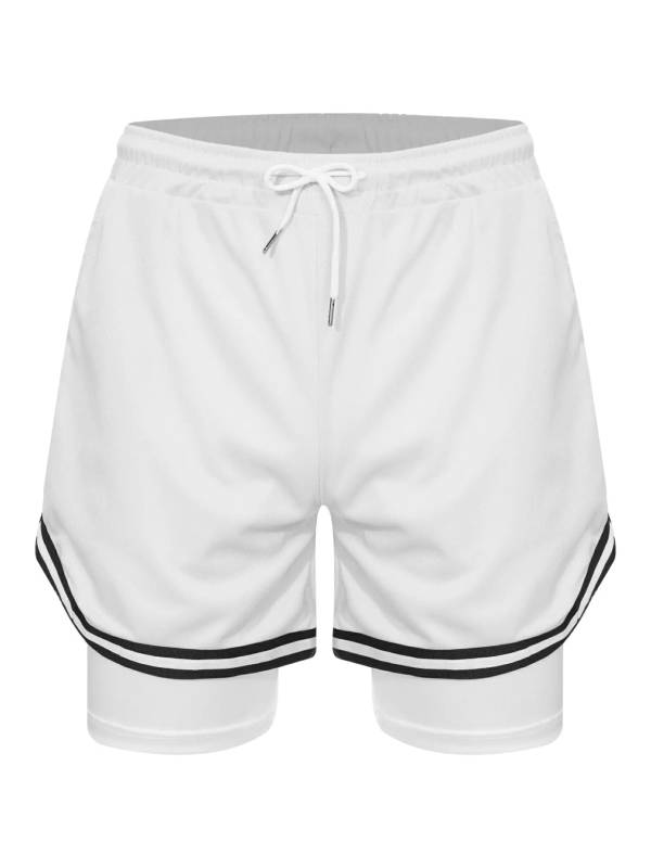 Kids Boys Built-in Leggings Sport Shorts Drawstring Training Shorts thumb