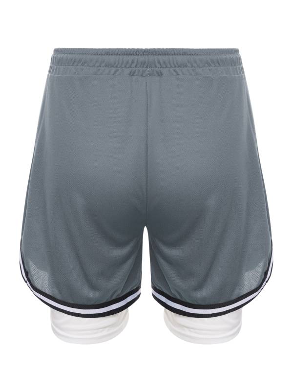 Kids Boys Built-in Leggings Sport Shorts Drawstring Training Shorts thumb