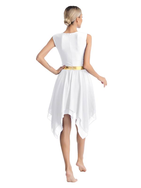 Women Sequins Sleeveless Cross Print Worship Dress thumb