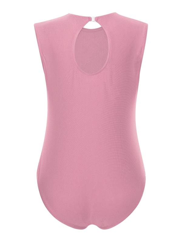 Kids Girls Sleeveless Metallic Shiny Rhinestones Gymnastics Leotard thumb