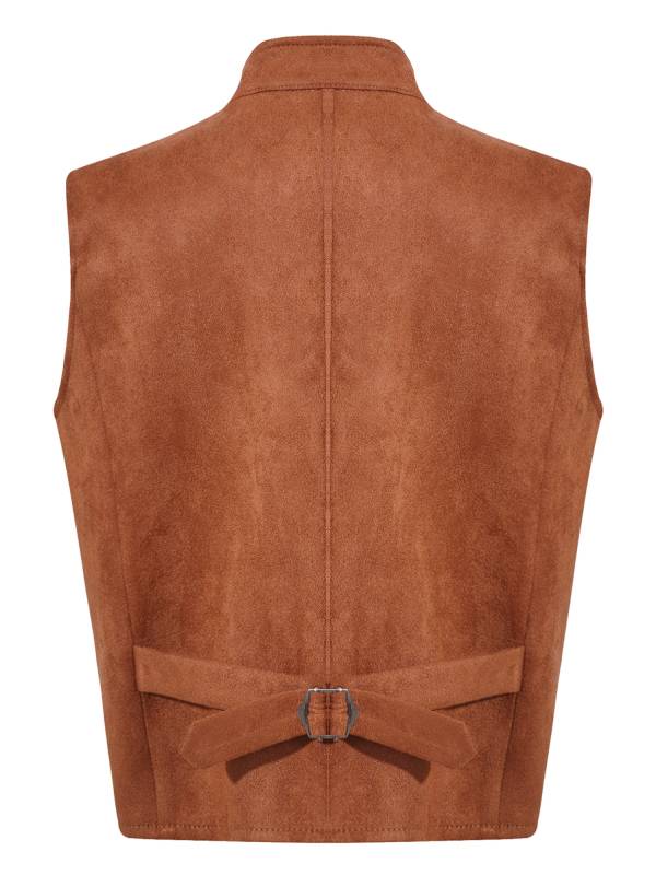 Boys Medieval Vintage Double Breasted Gothic Steampunk Waistcoat thumb
