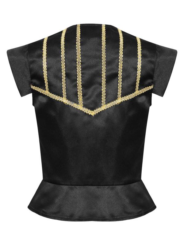 Kids Boys Medieval Renaissance Steampunk Costume Short Sleeve Lace-up Vest thumb