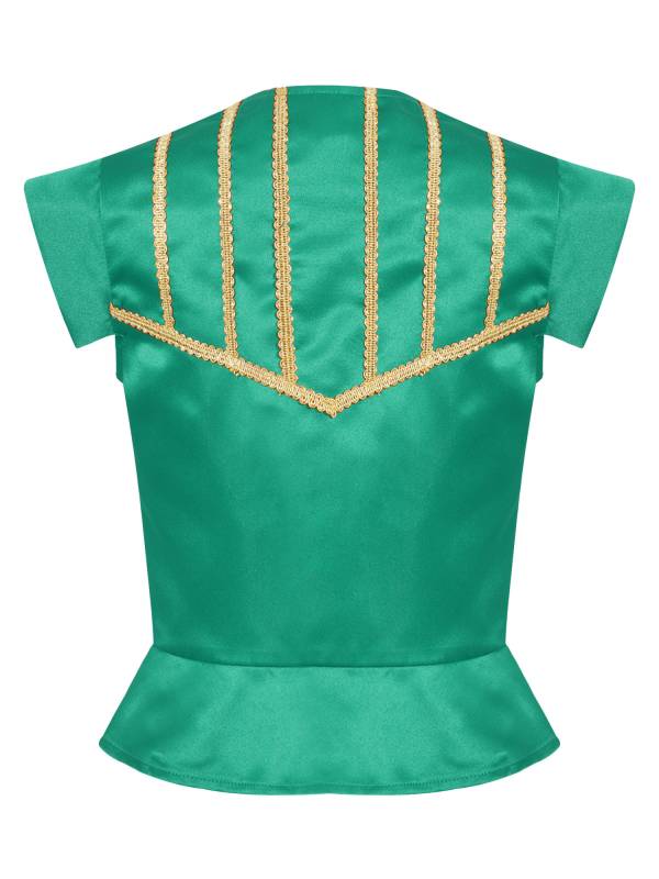 Kids Boys Medieval Renaissance Steampunk Costume Short Sleeve Lace-up Vest thumb