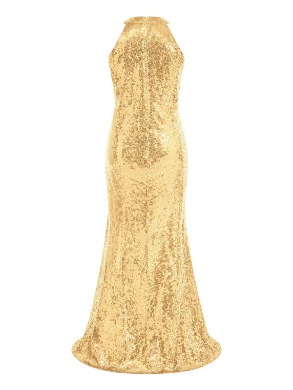 Kids Girls Shiny Sequin Mermaid Dress Sleeveless Pageant Gowns thumb
