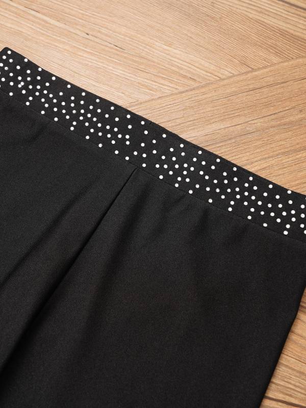Kids Girls Figure Skating Pants Rhinestones Gym Leggings thumb