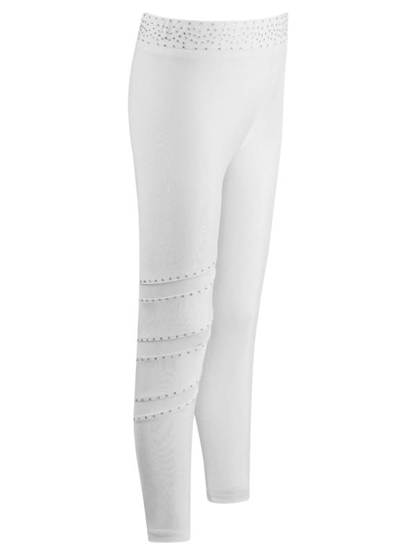 Kids Girls Figure Skating Pants Rhinestones Gym Leggings thumb