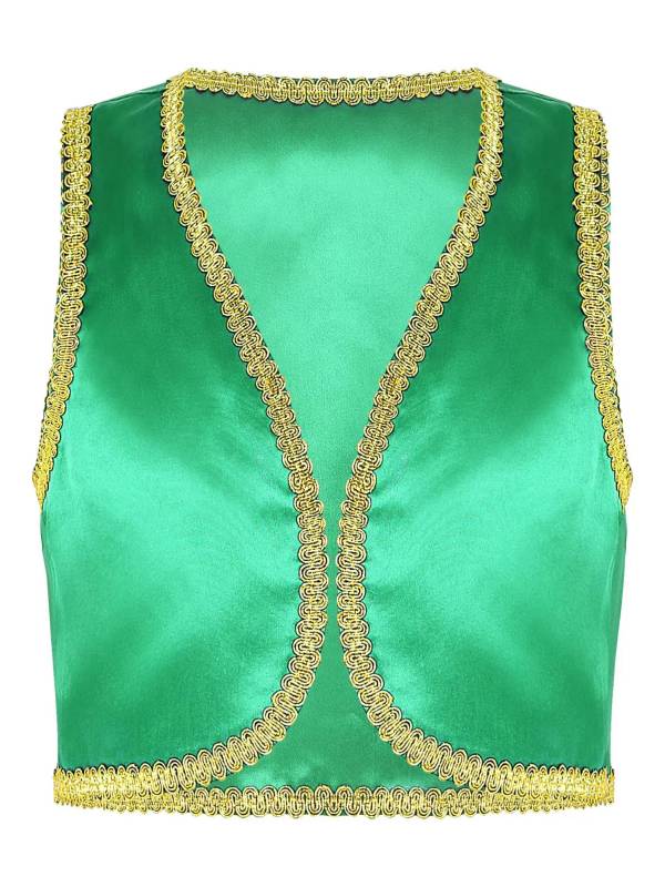 Kids Boys Glossy Open Front Vest Aladdin Cosplay Costume thumb