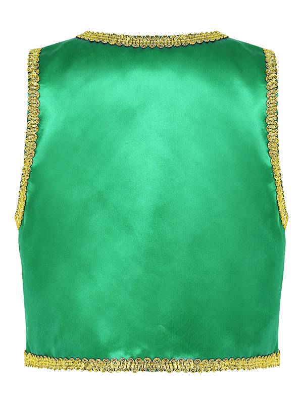 Kids Boys Glossy Open Front Vest Aladdin Cosplay Costume thumb