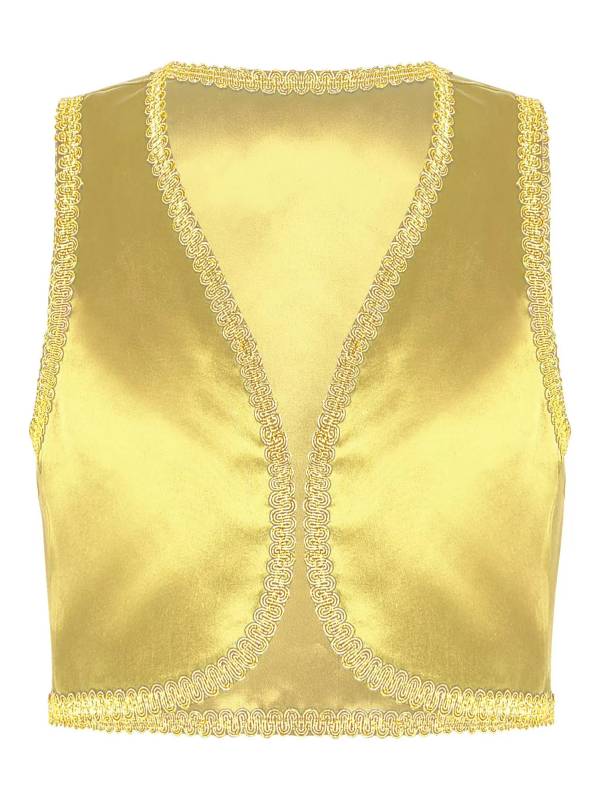 Kids Boys Glossy Open Front Vest Aladdin Cosplay Costume thumb