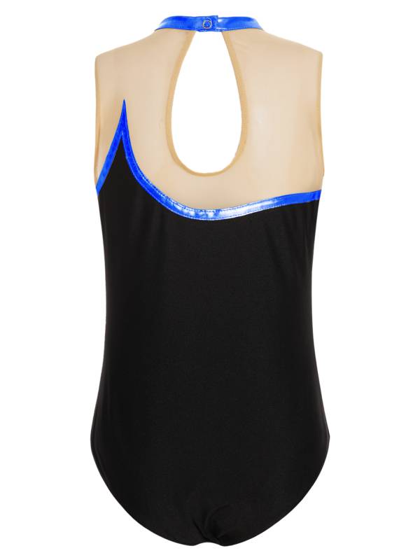 Kids Girls Metallic Striped Gymnastics Leotard thumb