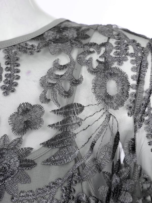Women Embroidered Lace Mother of Bride Fishtail Dress thumb