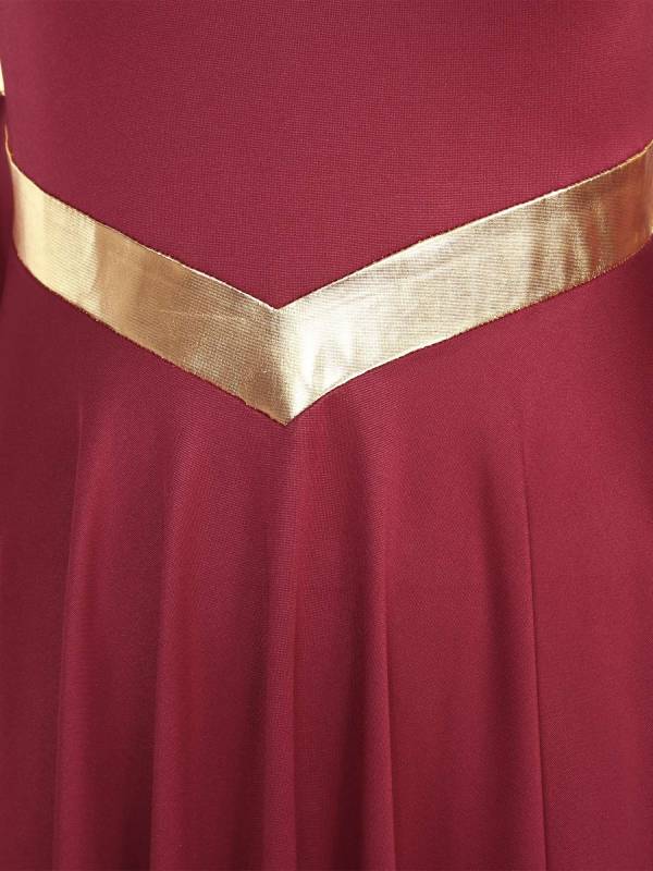 Women V Neck Flare Sleeve Worship Dance Dress thumb