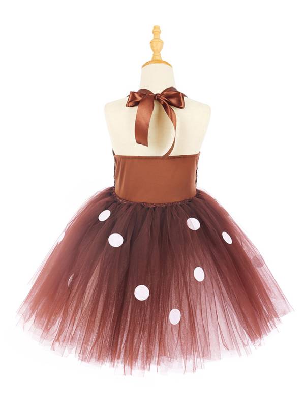 Kids Girls Christmas Reindeer Sleeveless Sequins Tutu Dress with Hairband thumb