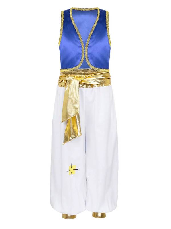 Kids Boys 2pcs Sleeveless Vest and Pants Arabian Prince Costume Set thumb