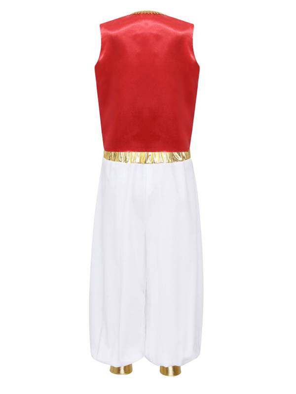 Kids Boys Sleeveless Waistcoat with Pants Arabian Prince Costume Set thumb