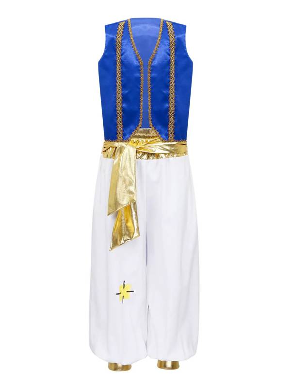 Kids Boys Sleeveless Waistcoat with Pants Arabian Prince Costume Set thumb
