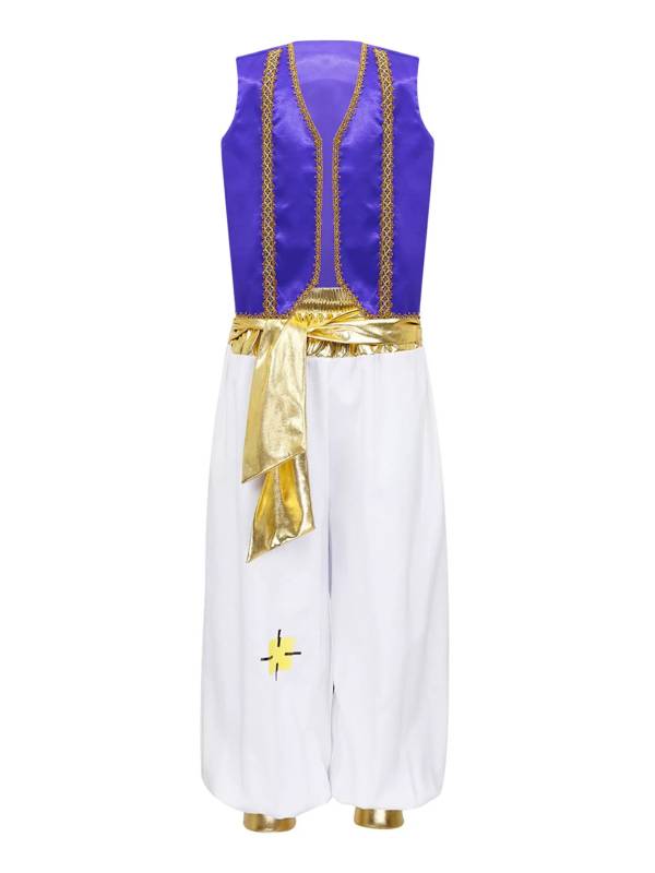 Kids Boys Sleeveless Waistcoat with Pants Arabian Prince Costume Set thumb