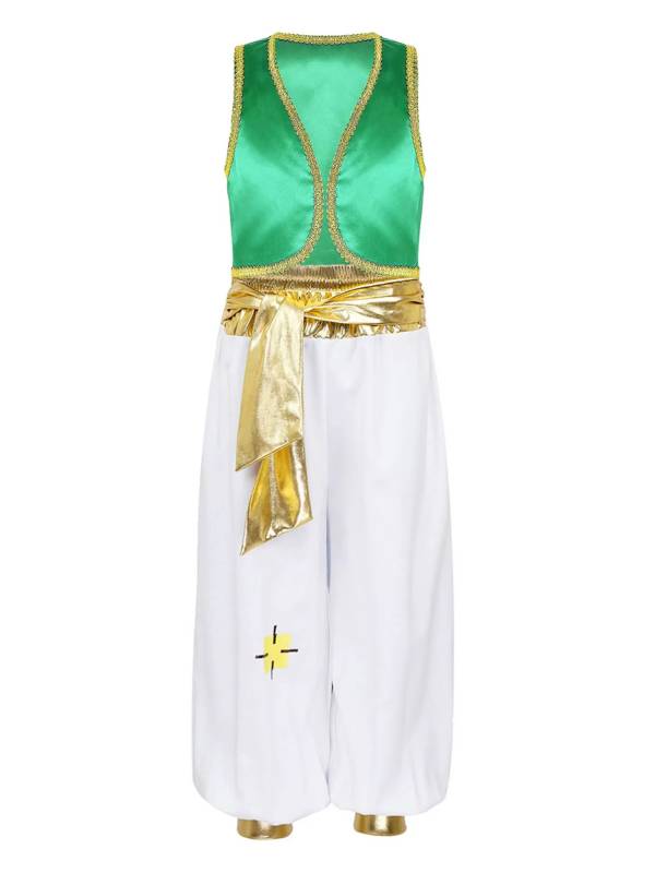 Kids Boys 2pcs Sleeveless Vest and Pants Arabian Prince Costume Set thumb