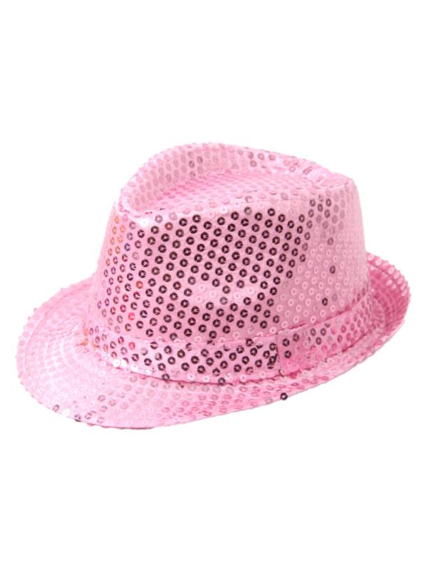 Kids Solid Sequins Fedora Hat for Party thumb