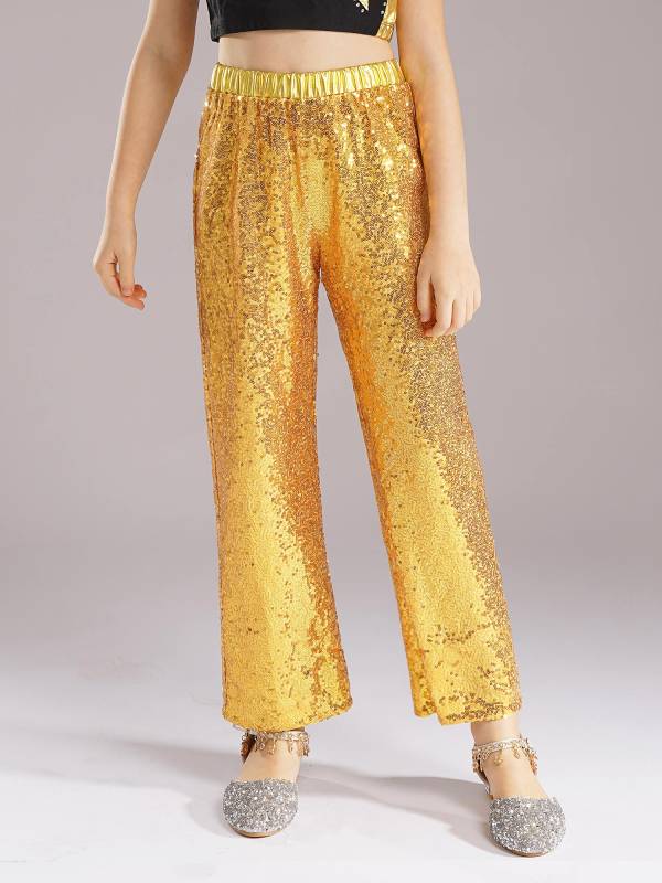 Kids Girls Sequin High Waist Loose Pants for Jazz Dance thumb