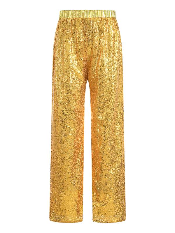 Kids Girls Sequin High Waist Loose Pants for Jazz Dance thumb
