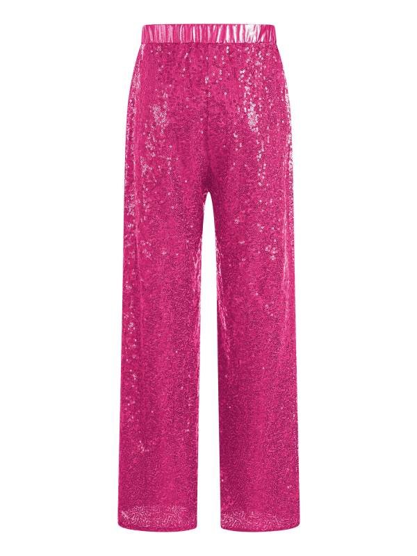 Kids Girls Sequin High Waist Loose Pants for Jazz Dance thumb