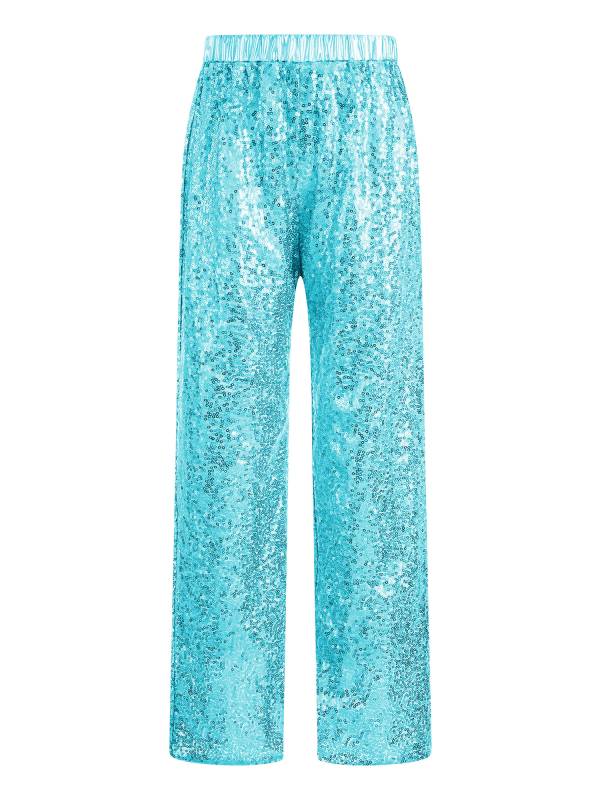 Kids Girls Sequin High Waist Loose Pants for Jazz Dance thumb