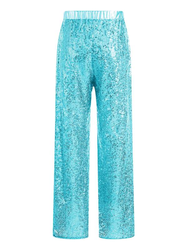 Kids Girls Sequin High Waist Loose Pants for Jazz Dance thumb