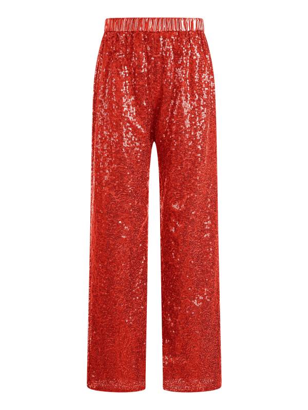Kids Girls Sequin High Waist Loose Pants for Jazz Dance thumb