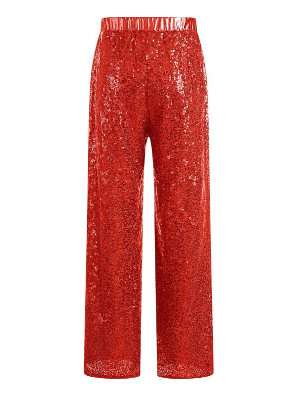 Kids Girls Sequin High Waist Loose Pants for Jazz Dance thumb