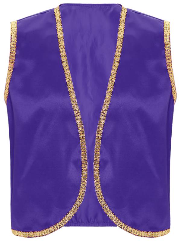 Men 2pcs Arabian Prince Sleeveless Open Front Vest and Pants Set thumb