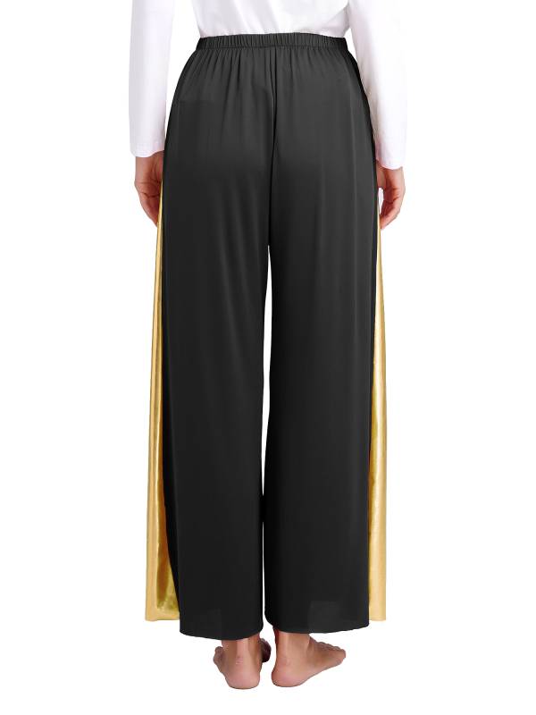 Women Metallic High Waist Wide-Leg Pants for Liturgical Dance thumb