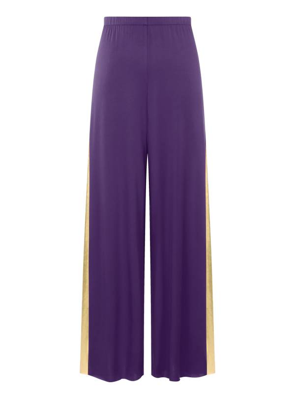 Women Metallic High Waist Wide-Leg Pants for Liturgical Dance thumb
