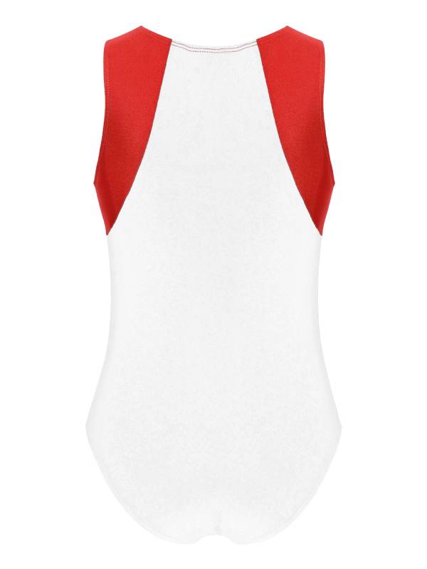 Kids Boys Sleeveless Round Neck Colorblock Gymnastic Leotard thumb