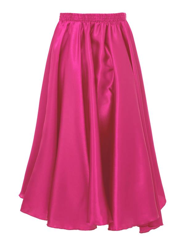 Kids Girls Solid Spanish Bullfight Midi Skirt Latin Dance Skirt thumb