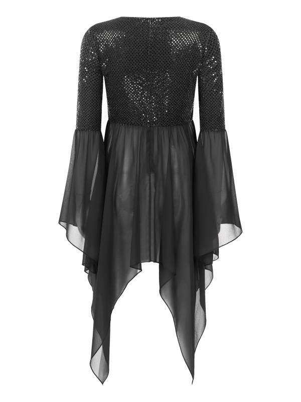 Women Liturgical Dance Dresses Shiny Sequins Worship Tunic thumb