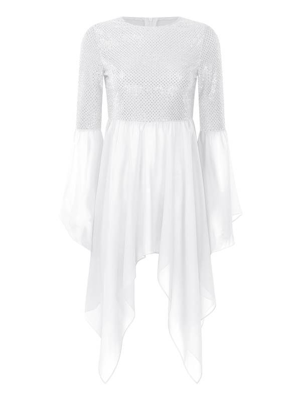 Women Liturgical Dance Dresses Shiny Sequins Worship Tunic thumb