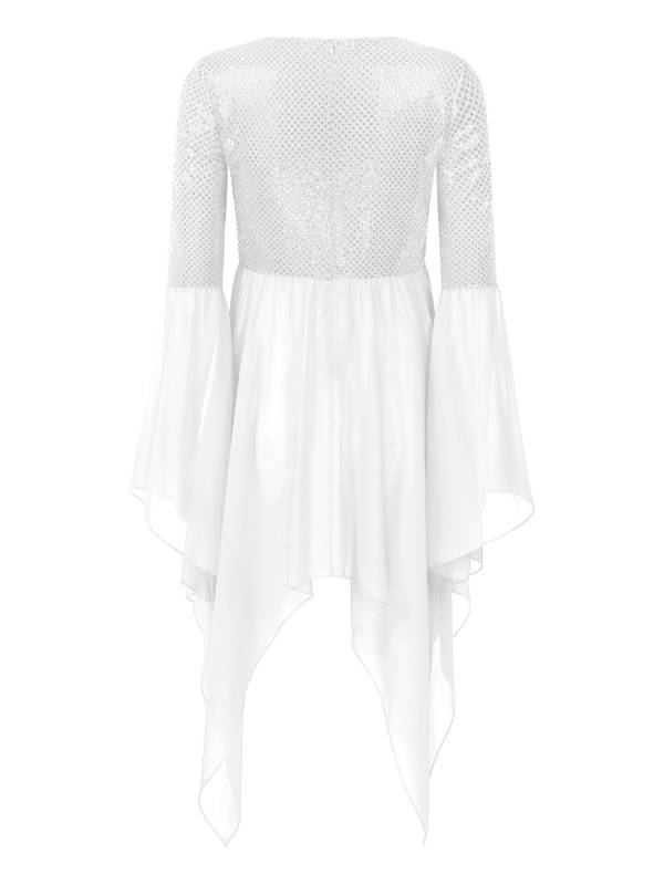 Women Liturgical Dance Dresses Shiny Sequins Worship Tunic thumb